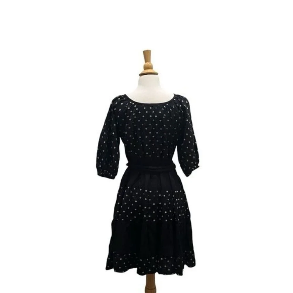 Ace & Jig Lola Mini Dress Black with Pastel Polka Dots XXS Rare Cotton Gauze - Picture 3 of 6